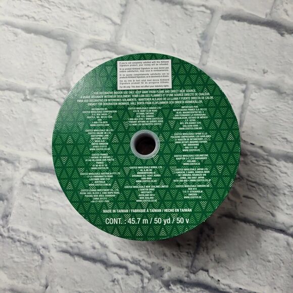 Kirkland HOLIDAY Wire-Edged Ribbon -RED GREEN GOLD METALLIC 50yds x 2.5in - NEW - Picture 3 of 6